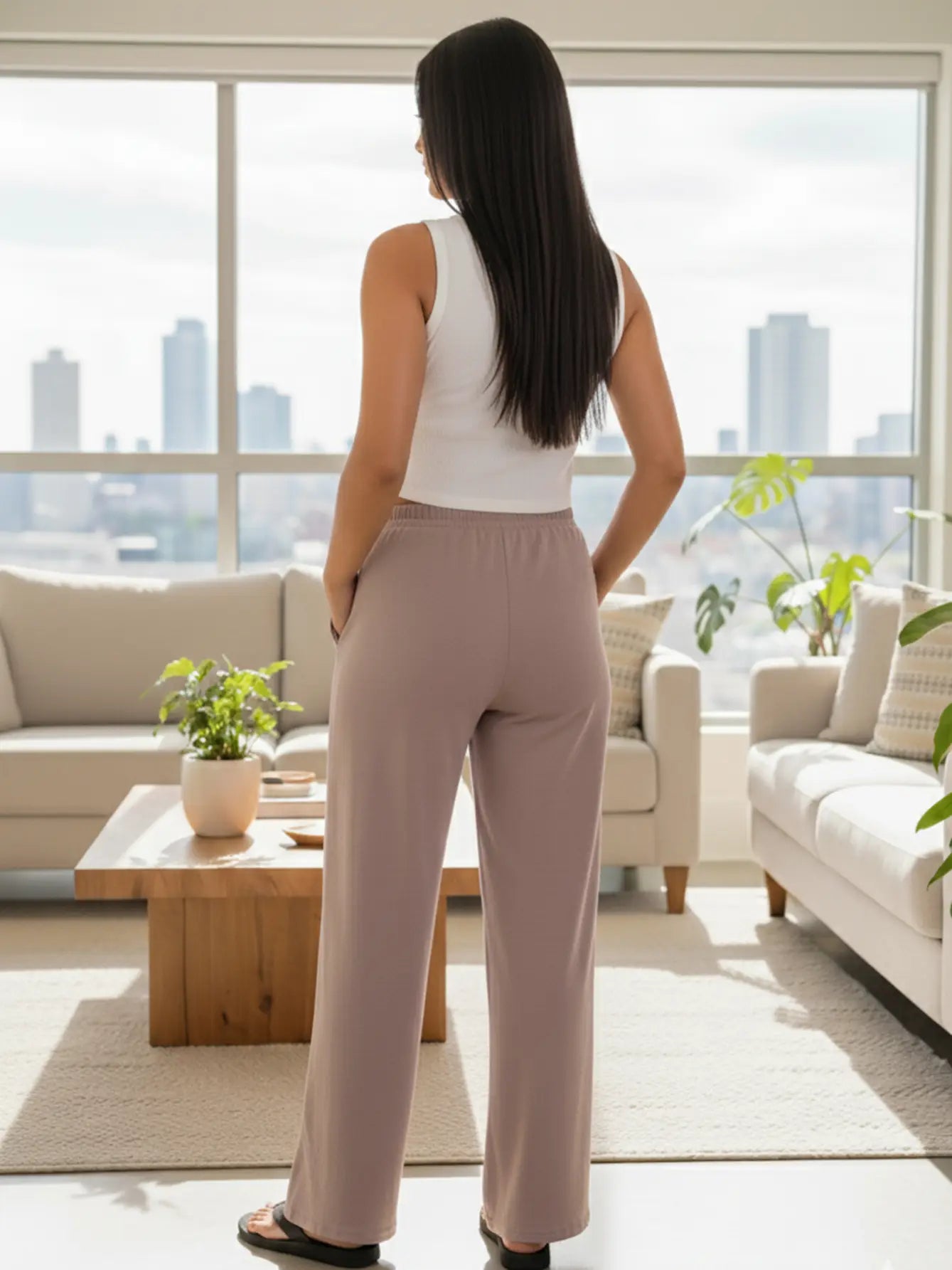 PRE-ORDER: Drawstring Waist Wide Leg Minimalist Pants