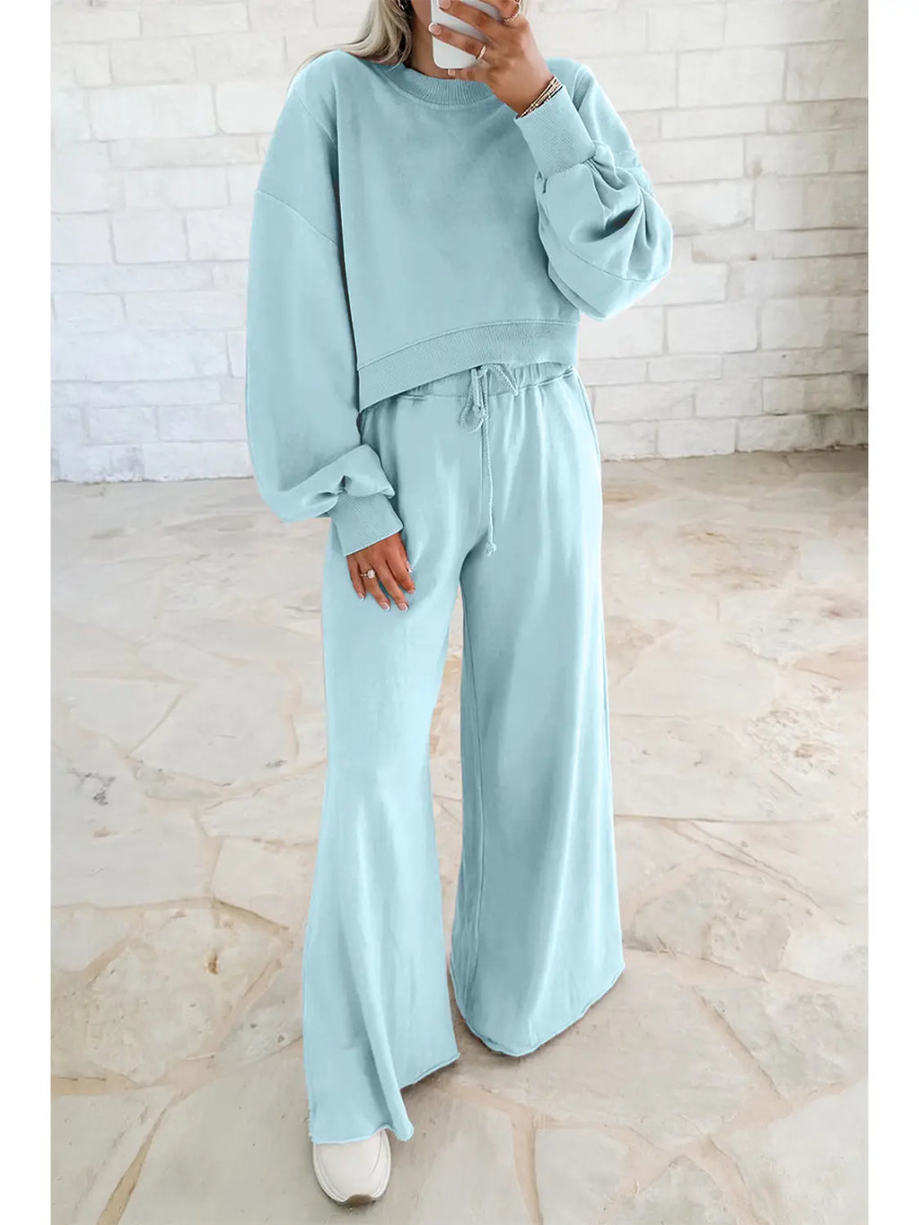 PRE-ORDER: Las Drop Shoulder Pullover and Wide Leg Pants Set