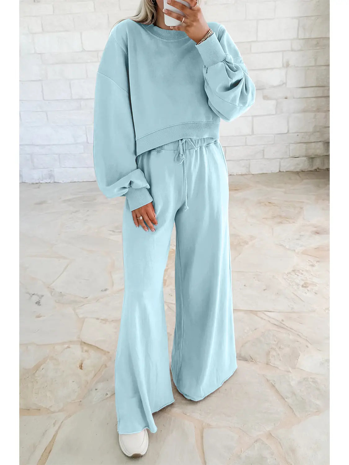 PRE-ORDER: Las Drop Shoulder Pullover and Wide Leg Pants Set