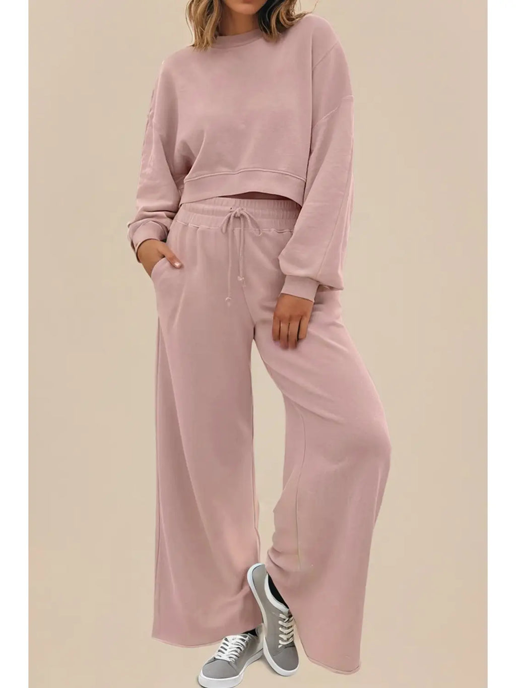 PRE-ORDER: Las Drop Shoulder Pullover and Wide Leg Pants Set
