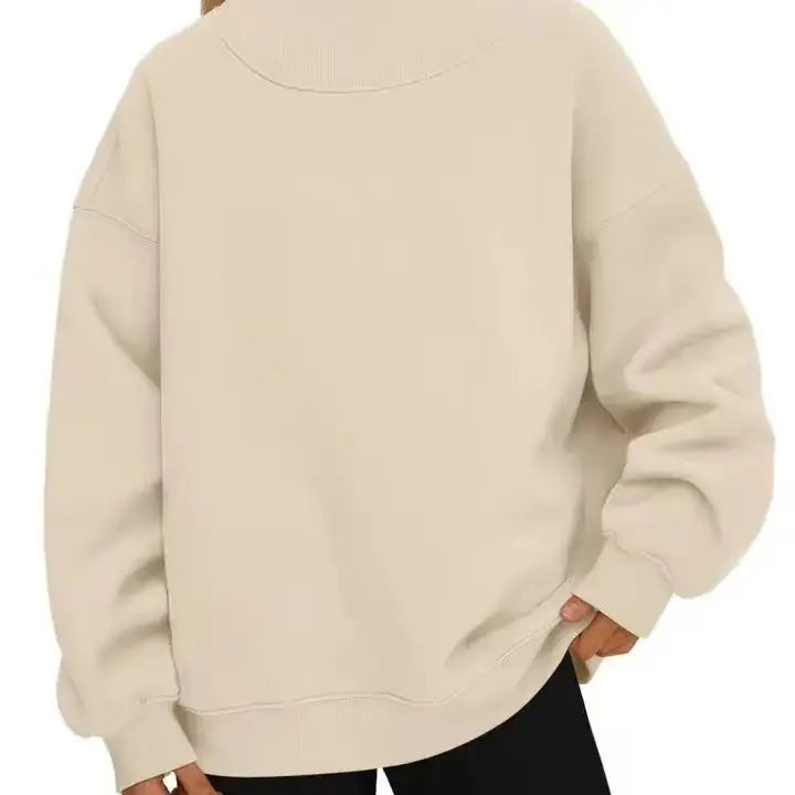 PRE-ORDER: Oversized Mock Neck Top Sweatshirt
