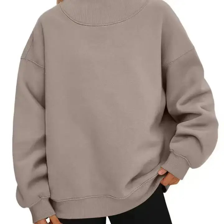 PRE-ORDER: Oversized Mock Neck Top Sweatshirt