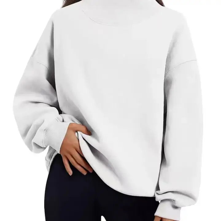 PRE-ORDER: Oversized Mock Neck Top Sweatshirt