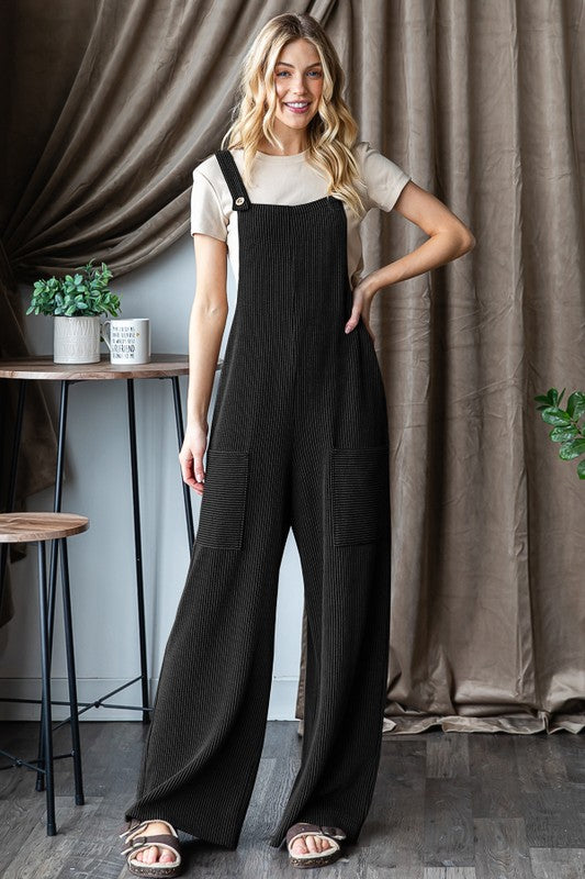 PRE-ORDER: Sleeveless Solid Urban Ribbed Jumpsuit