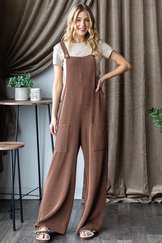 PRE-ORDER: Sleeveless Solid Urban Ribbed Jumpsuit
