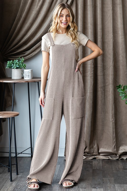 PRE-ORDER: Sleeveless Solid Urban Ribbed Jumpsuit
