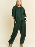 Solid Flowy Top with Elastic Waist Band Pants Set - Pre-Order