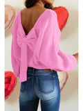 Valentine's Day Bow Backless Bubble Sleeve Sweater - Pre-Order