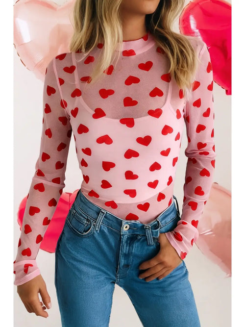 Mock Neck Sheer Mesh Long Sleeve Top - Pre-Order